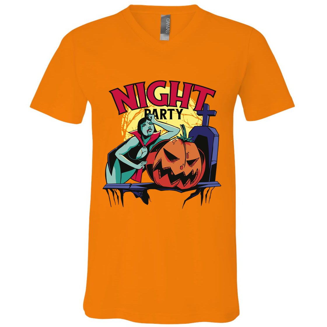 Night Party Halloween V-Neck T-Shirt