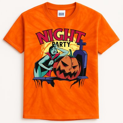 Night Party Halloween Kids Tie-Dye T-Shirt