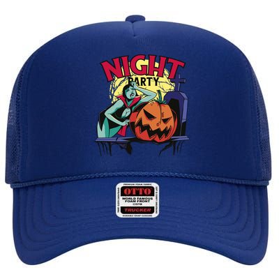 Night Party Halloween High Crown Mesh Back Trucker Hat