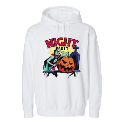 Night Party Halloween Garment-Dyed Fleece Hoodie