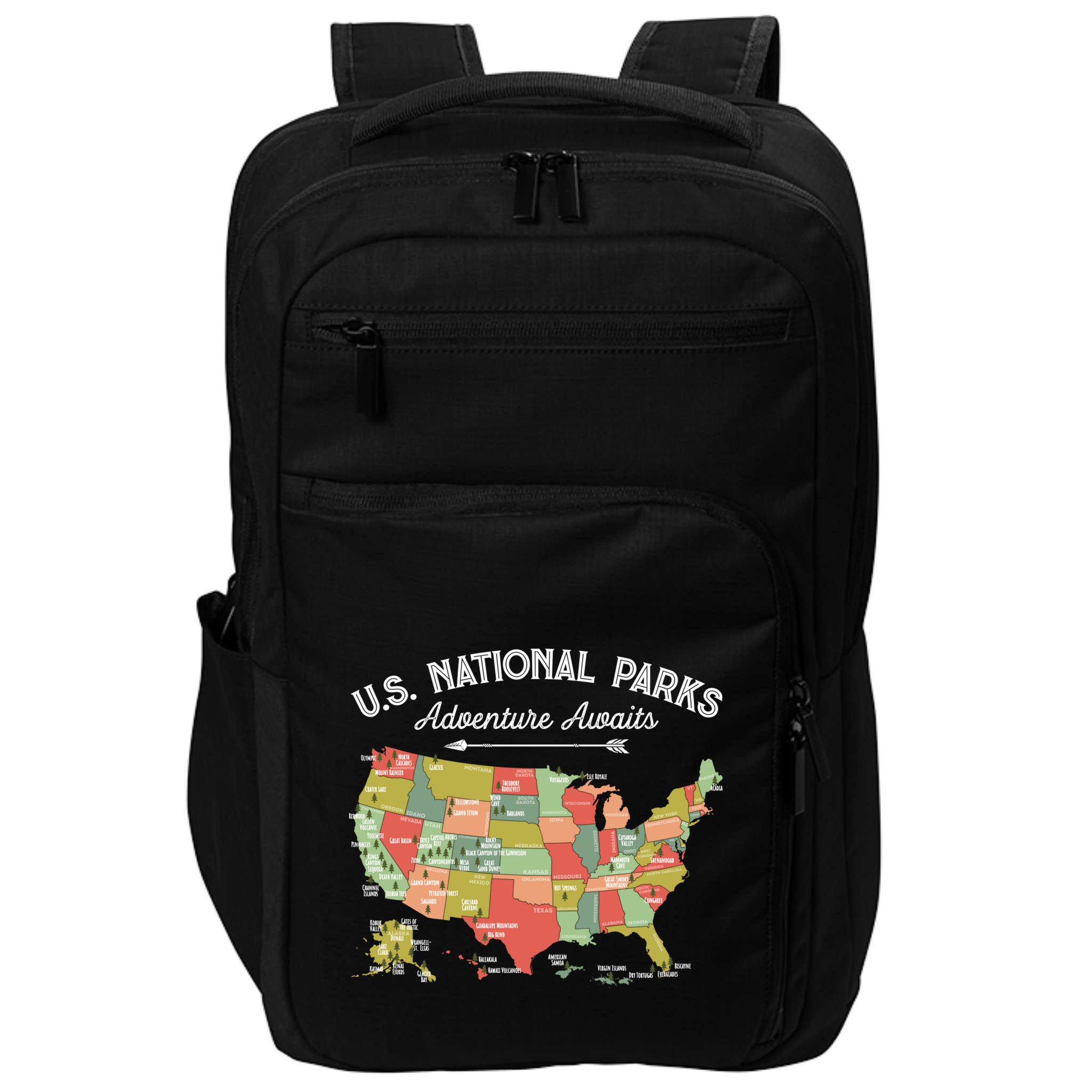 National Parks Hoodie Map Camping Design Hiking Impact Tech Backpack