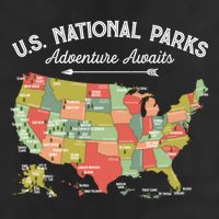 National Parks Hoodie Map Camping Design Hiking Adult Drive Performance Visor