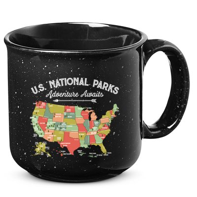 National Parks Hoodie Map Camping Design Hiking 15oz Campfire Ceramic Mug