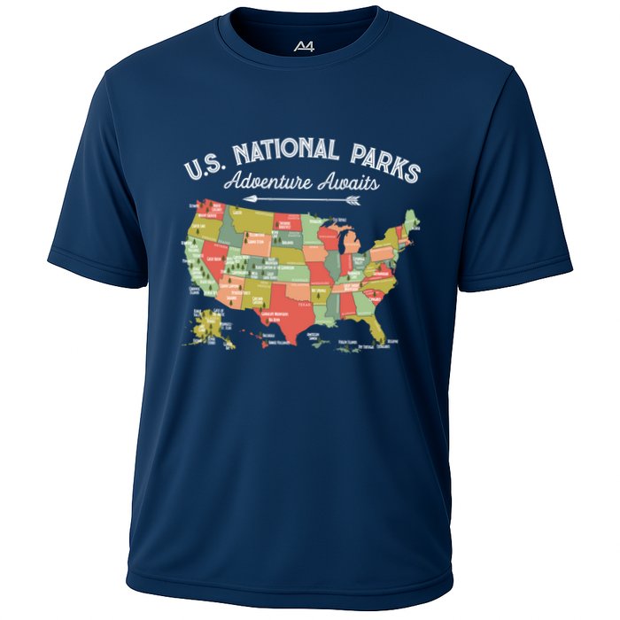 National Parks Hoodie Map Camping Design Hiking Cooling Performance Crew T-Shirt