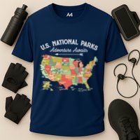 National Parks Hoodie Map Camping Design Hiking Cooling Performance Crew T-Shirt