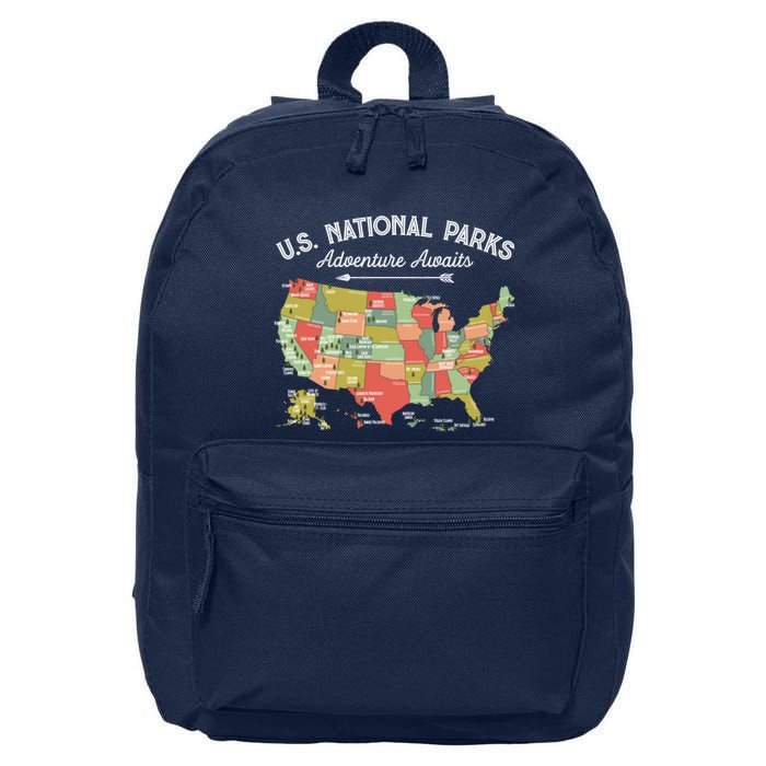 National Parks Hoodie Map Camping Design Hiking 16 in Basic Backpack