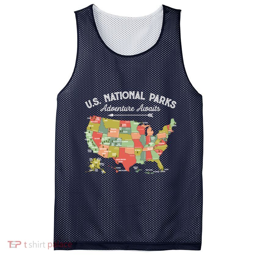 National Parks Hoodie Map Camping Design Hiking Mesh Reversible Basketball Jersey Tank