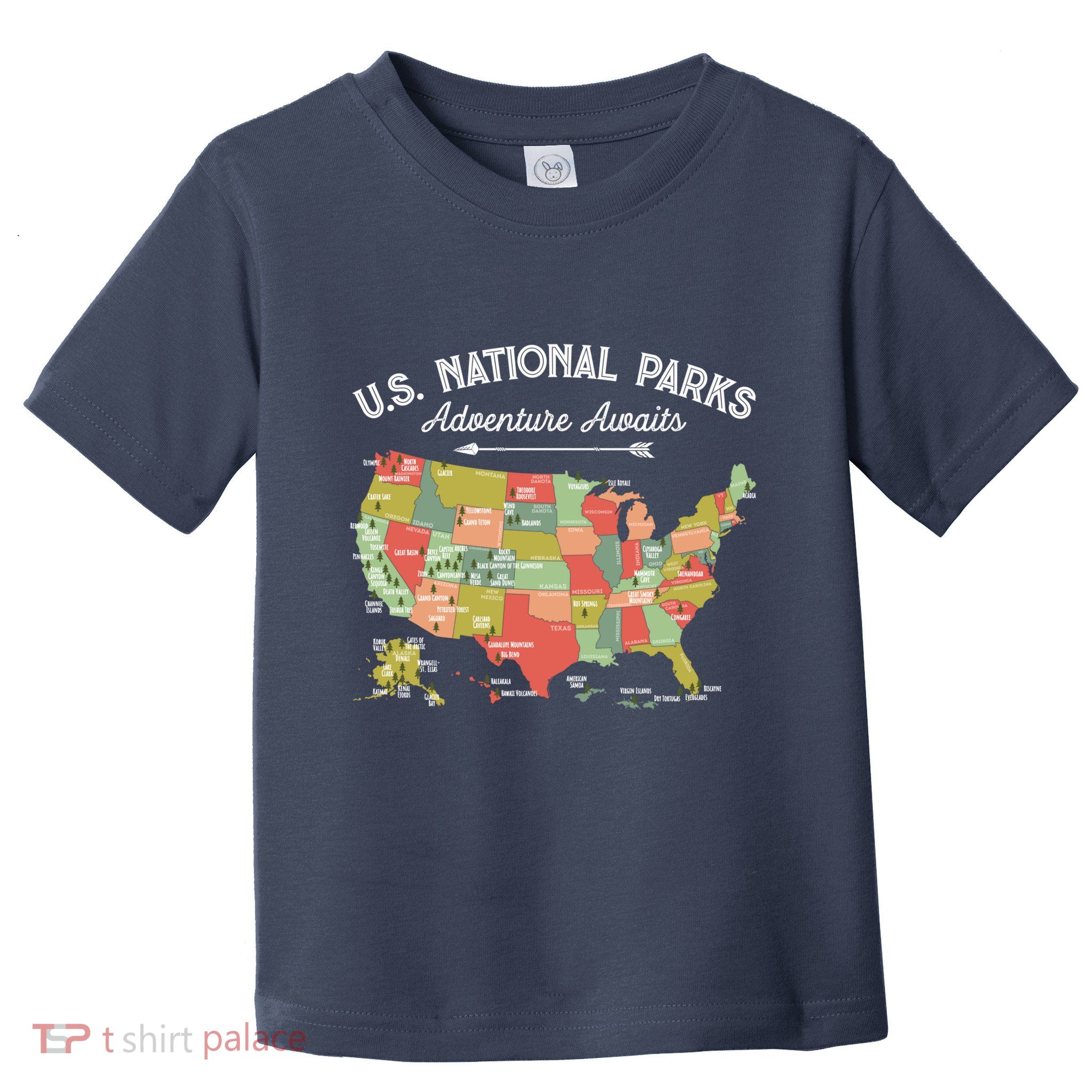 National Parks Hoodie Map Camping Design Hiking Toddler T-Shirt