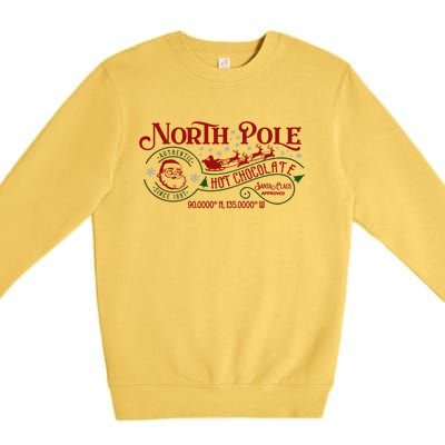 North Pole Hot Chocolate Christmas Xmas Cute Gift Premium Crewneck Sweatshirt