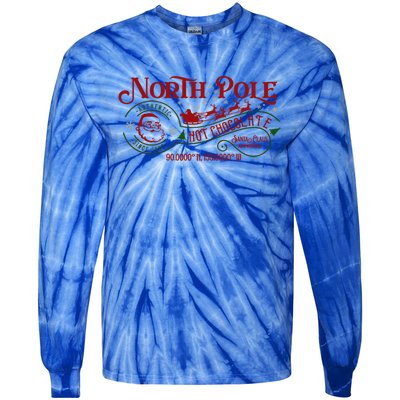 North Pole Hot Chocolate Christmas Xmas Cute Gift Tie-Dye Long Sleeve Shirt