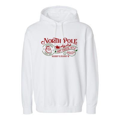 North Pole Hot Chocolate Christmas Xmas Cute Gift Garment-Dyed Fleece Hoodie