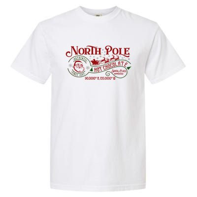 North Pole Hot Chocolate Christmas Xmas Cute Gift Garment-Dyed Heavyweight T-Shirt