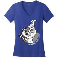 No Pain Just Gain Funny Rabbit Gift Women's V-Neck T-Shirt