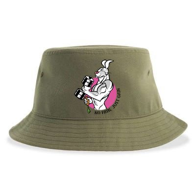 No Pain Just Gain Gift Sustainable Bucket Hat