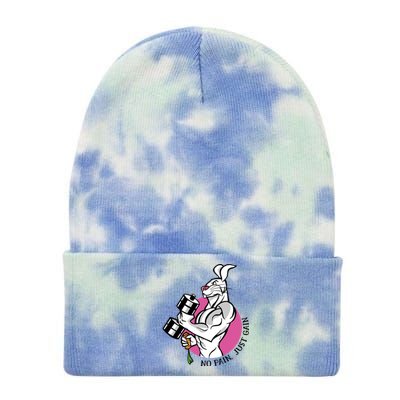 No Pain Just Gain Gift Tie Dye 12in Knit Beanie