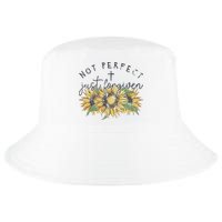 Not Perfect Just Forgiven Sunflower Christian Cool Comfort Performance Bucket Hat