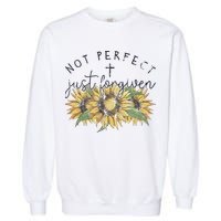 Not Perfect Just Forgiven Sunflower Christian Garment-Dyed Sweatshirt