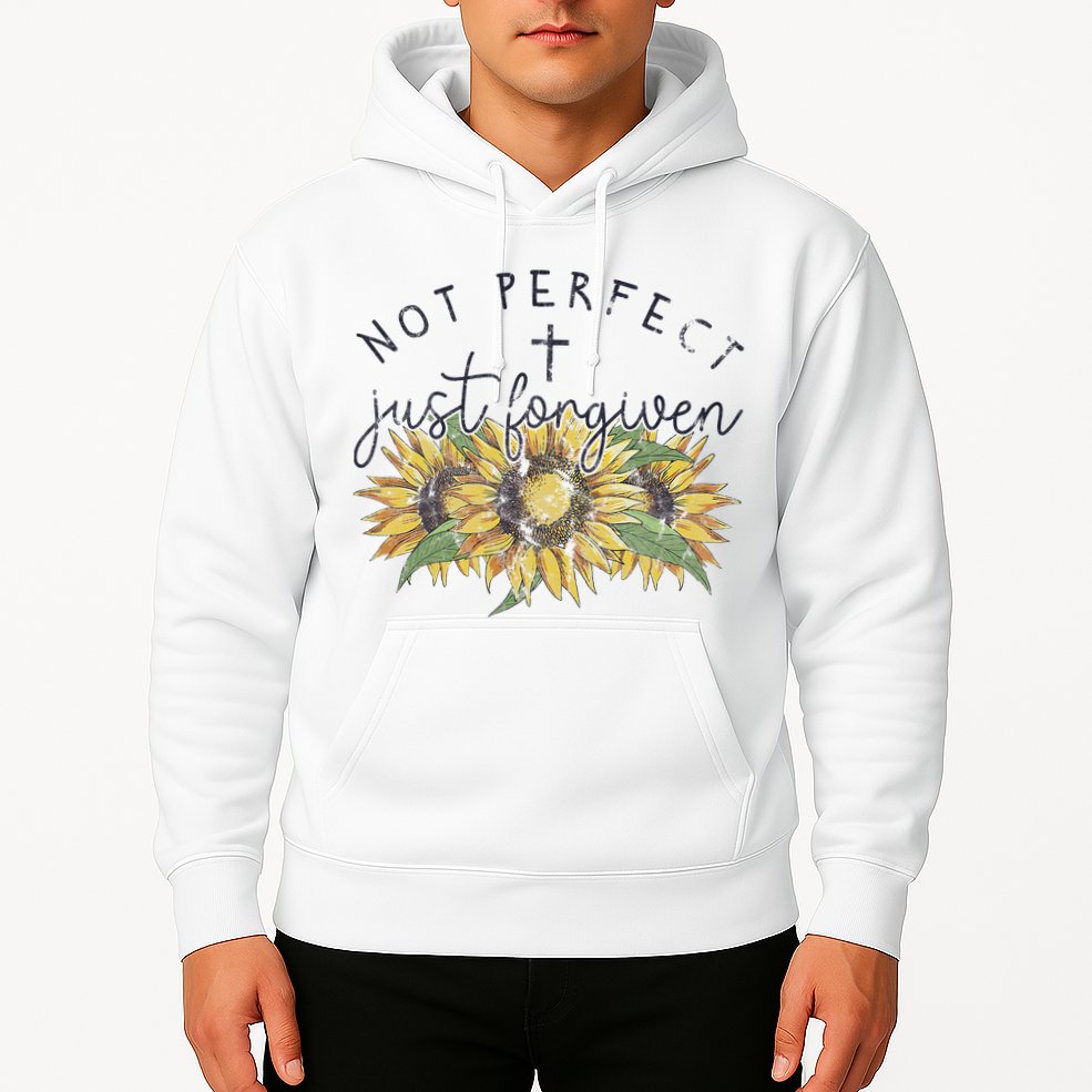 Not Perfect Just Forgiven Sunflower Christian Hoodie