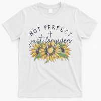 Not Perfect Just Forgiven Sunflower Christian T-Shirt