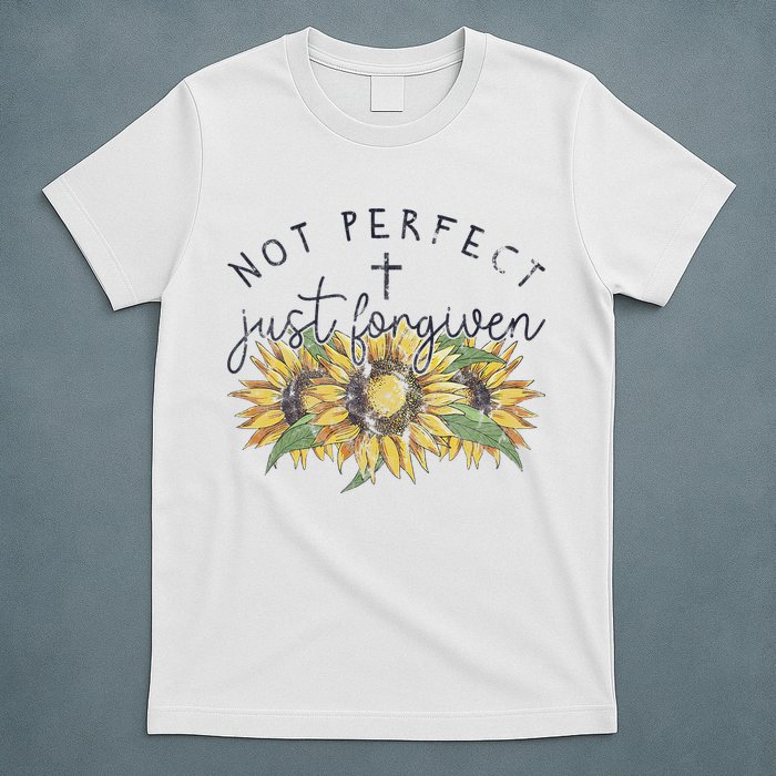 Not Perfect Just Forgiven Sunflower Christian T-Shirt