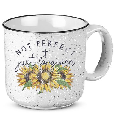 Not Perfect Just Forgiven Sunflower Christian 15oz Campfire Ceramic Mug
