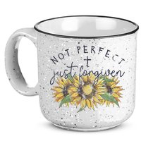 Not Perfect Just Forgiven Sunflower Christian 15oz Campfire Ceramic Mug