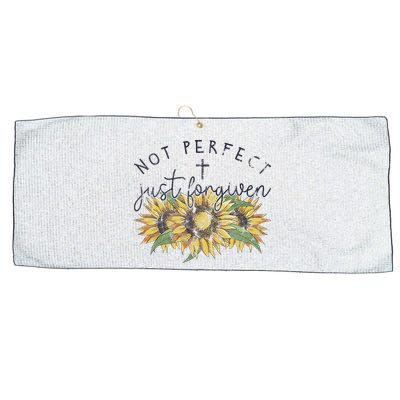 Not Perfect Just Forgiven Sunflower Christian Large Microfiber Waffle Golf Towel