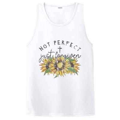 Not Perfect Just Forgiven Sunflower Christian PosiCharge Competitor Tank