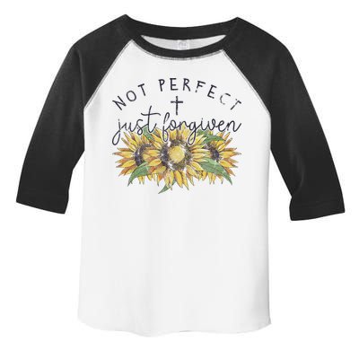 Not Perfect Just Forgiven Sunflower Christian Toddler Fine Jersey T-Shirt