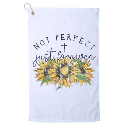 Not Perfect Just Forgiven Sunflower Christian Golf Towel