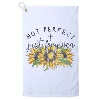 Not Perfect Just Forgiven Sunflower Christian Golf Towel