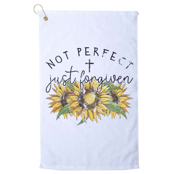 Not Perfect Just Forgiven Sunflower Christian Golf Towel