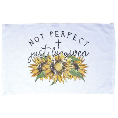 Not Perfect Just Forgiven Sunflower Christian Microfiber Hand Towel