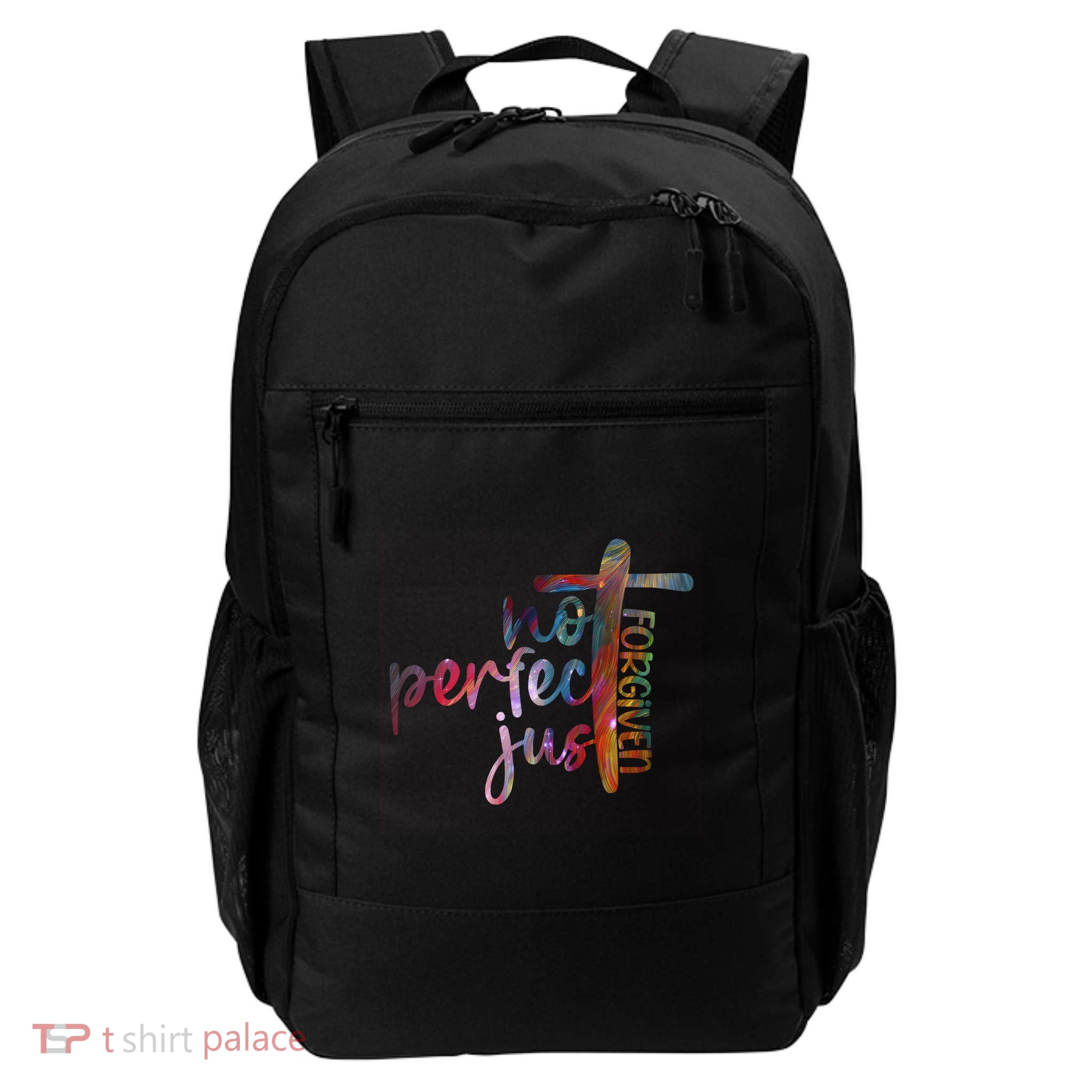 Not Perfect Just Forgiven Christian Faith Cute Gift Daily Commute Backpack