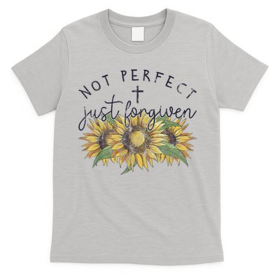 Not Perfect Just Forgiven Sunflower Christian T-Shirt