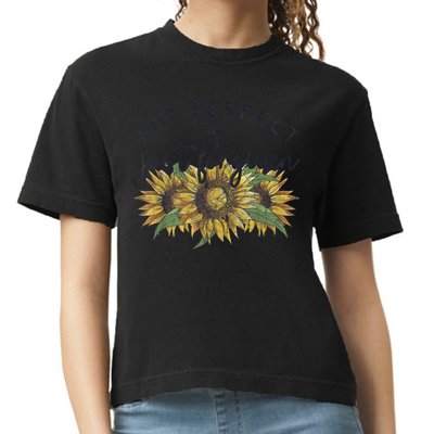Not Perfect Just Forgiven Sunflower Christian Comfort Colors Boxy T-Shirt