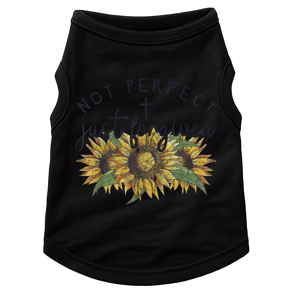 Not Perfect Just Forgiven Sunflower Christian Doggie Tank