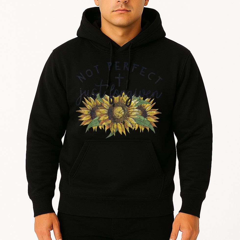 Not Perfect Just Forgiven Sunflower Christian Hoodie