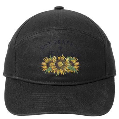 Not Perfect Just Forgiven Sunflower Christian 7-Panel Snapback Hat