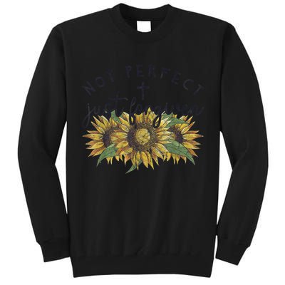 Not Perfect Just Forgiven Sunflower Christian Tall Sweatshirt