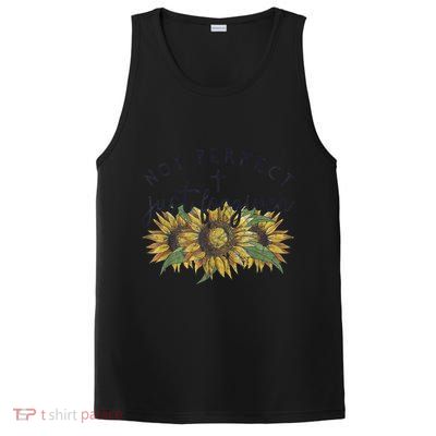 Not Perfect Just Forgiven Sunflower Christian PosiCharge Competitor Tank