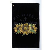 Not Perfect Just Forgiven Sunflower Christian Golf Towel
