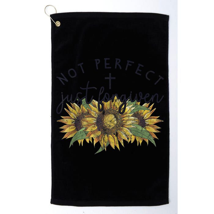 Not Perfect Just Forgiven Sunflower Christian Golf Towel
