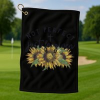 Not Perfect Just Forgiven Sunflower Christian Golf Towel