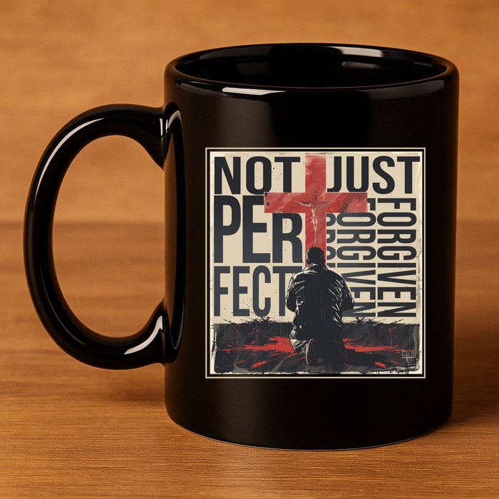 Not Perfect Just Forgiven Gift Christian Great Gift 11oz C Handle Ceramic Mug
