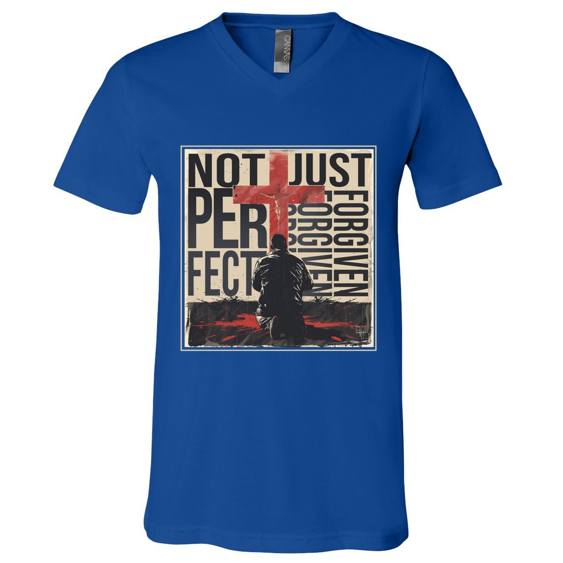 Not Perfect Just Forgiven Gift Christian Great Gift V-Neck T-Shirt