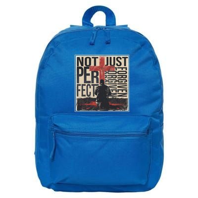 Not Perfect Just Forgiven Gift Christian Great Gift 16 in Basic Backpack