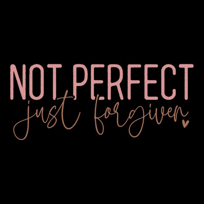 Not Perfect Just Forgiven Elegant Script Message Great Gift Flat Bill Trucker Hat