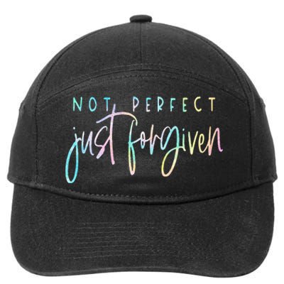 Not Perfect Just Forgiven Christian Team Jesus Men Women 7-Panel Snapback Hat