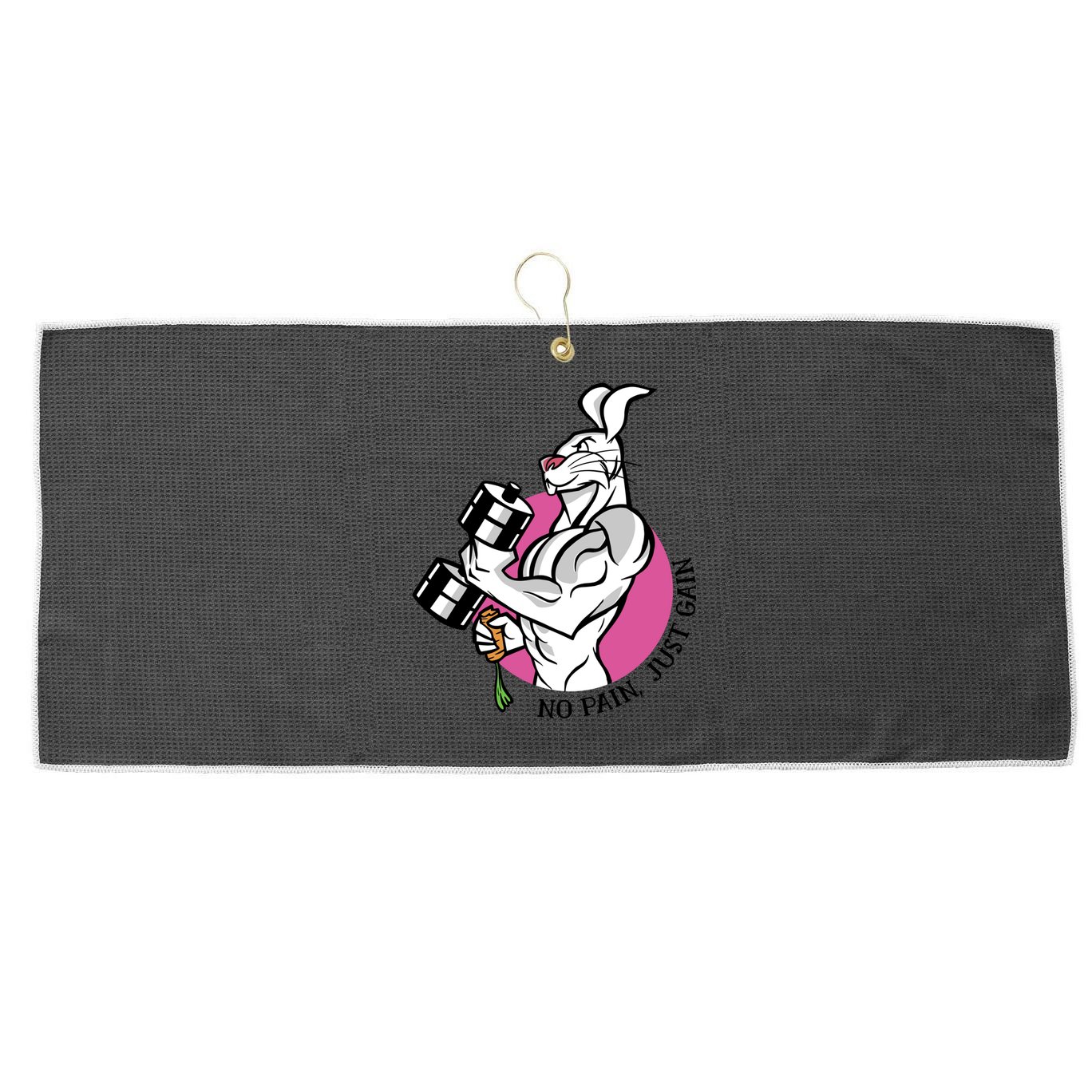 No Pain Just Gain Gift Large Microfiber Waffle Golf Towel